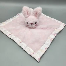 Parents Choice Pink Bunny Lovey Rainbows Security Blanket Baby Plush Toy Rabbit