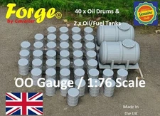 Oil Drums OIL Fuel Tanks x 40 : x 2 Model Railway Scenery OO Gauge 1:76 Scale