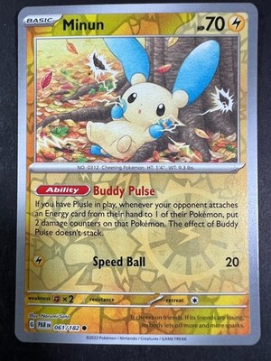 Minun - 061/182 - Paradox Rift - Pokémon TCG - Reverse Holo - NM