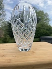 Vintage WATERFORD ARAGLIN Crystal Flower Vase 9" tall Signed