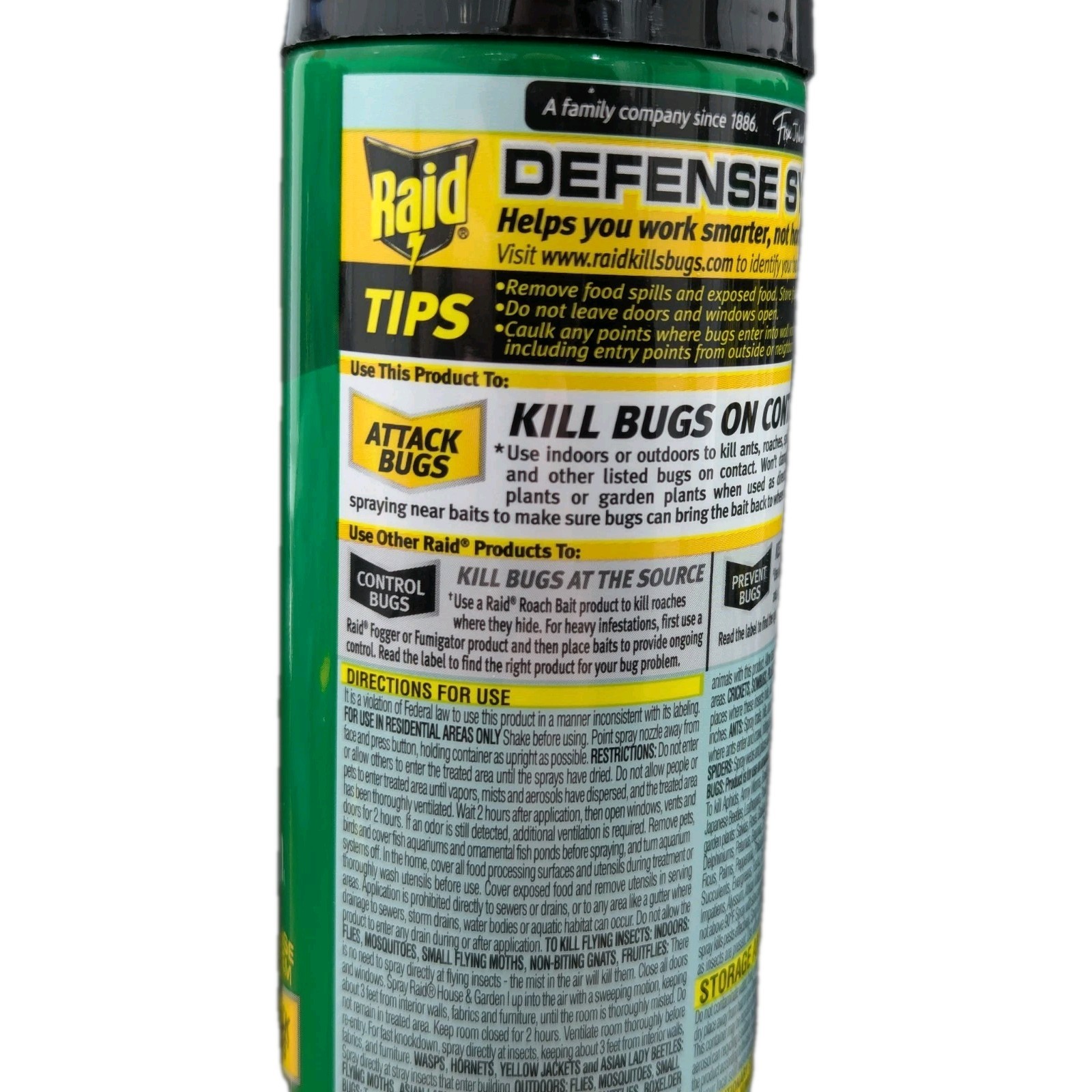 Raid House and Garden, Won't Harm Plants, Attacks Bugs, Indoor/Outdoor, 11 Oz.
