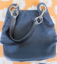 Linea Sogno Hobobag, dunkelblau, Hochwertige Markentasche / Nylon -Echtleder