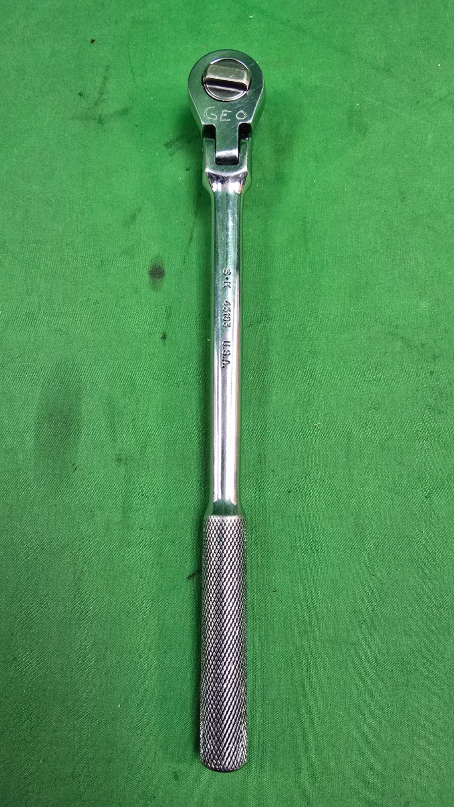 SK / S-K Tools 45183 Flex Head Ratchet, 3/8" Drive. 10.9" Length Good Condition