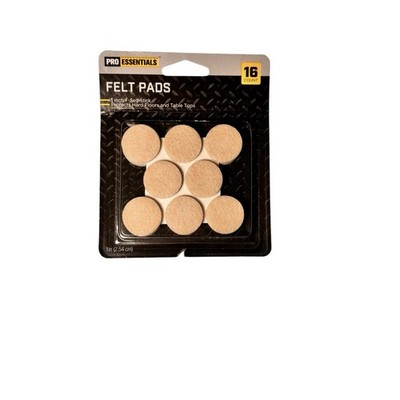 Pro Essentials 1-inch self-adhesive felt pads come in a 16-count pack