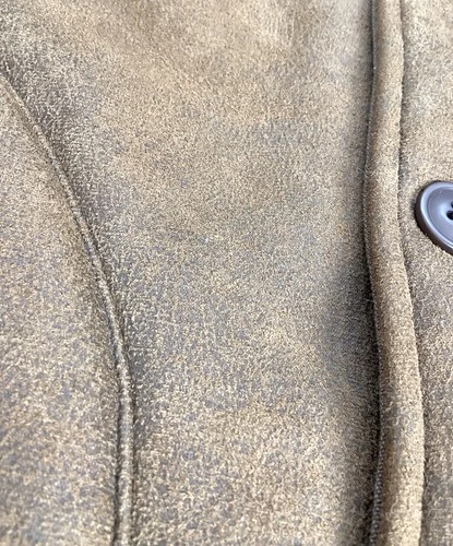 HOUSTON Leather Mouton Jacket Men's Size L Brown image 10