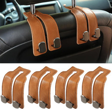 4 Pack Car Seat Hooks for Headrest, PU Leather Purse Hook Holder - Double Hook D