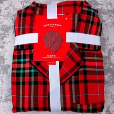 Wondershop Mens Red Tartan Plaid 2-Piece Pajama Set Holiday Sleepwear Small NEW
