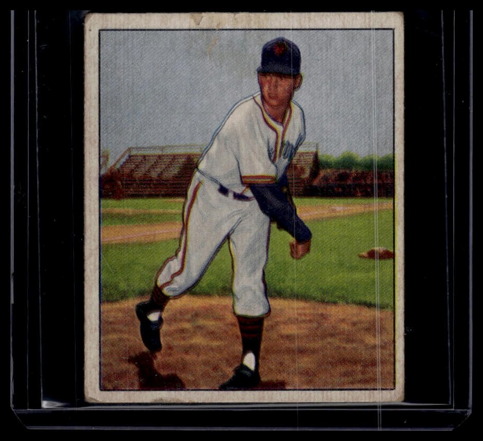 1950 Bowman #83 Sheldon Jones (Print line on top loader, not card)