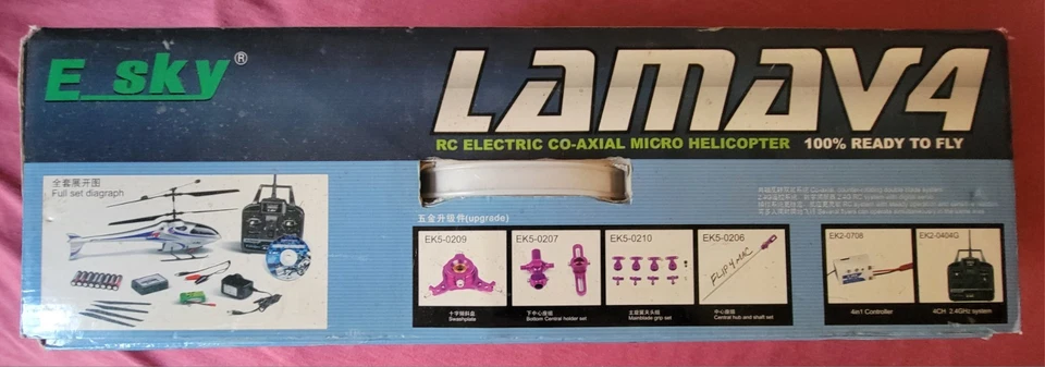 Microhelicóptero eléctrico coaxial E Sky Lamav4 RC Foto 3 de 4