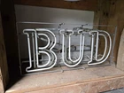 Vintage Neon  BUDWIESER  Neon Beer Bud Bar Lrg Sign 24"  Needs Repair