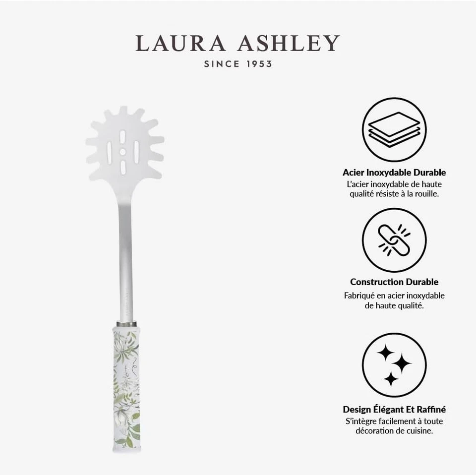 Laura Ashley Cuillère à Spaghetti Inox, Résistante Chaleur, Lave-vaisselle - Photo 3/4