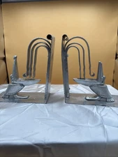 Rare Arts&Crafts Edgar Brandt Pelican Bookends Art Deco Antique AS IS