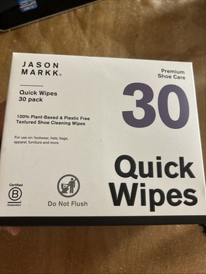 Jason Markk Dual-Texture Quick Cleaning Shoe Wipes Individually Packaged 30 Pk