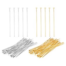 2 Inch Flat Head Pins, Jewelry Making Headpins-400Pcs Silver Gold