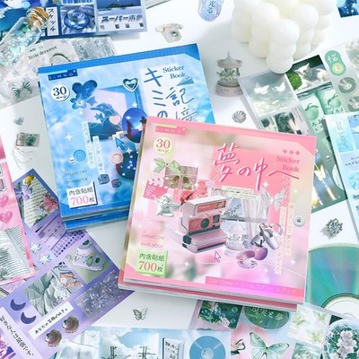 Dreamcore Japanese Aesthetic Sticker Book, 700+ Die-Cut Glossy and Matte Stic...