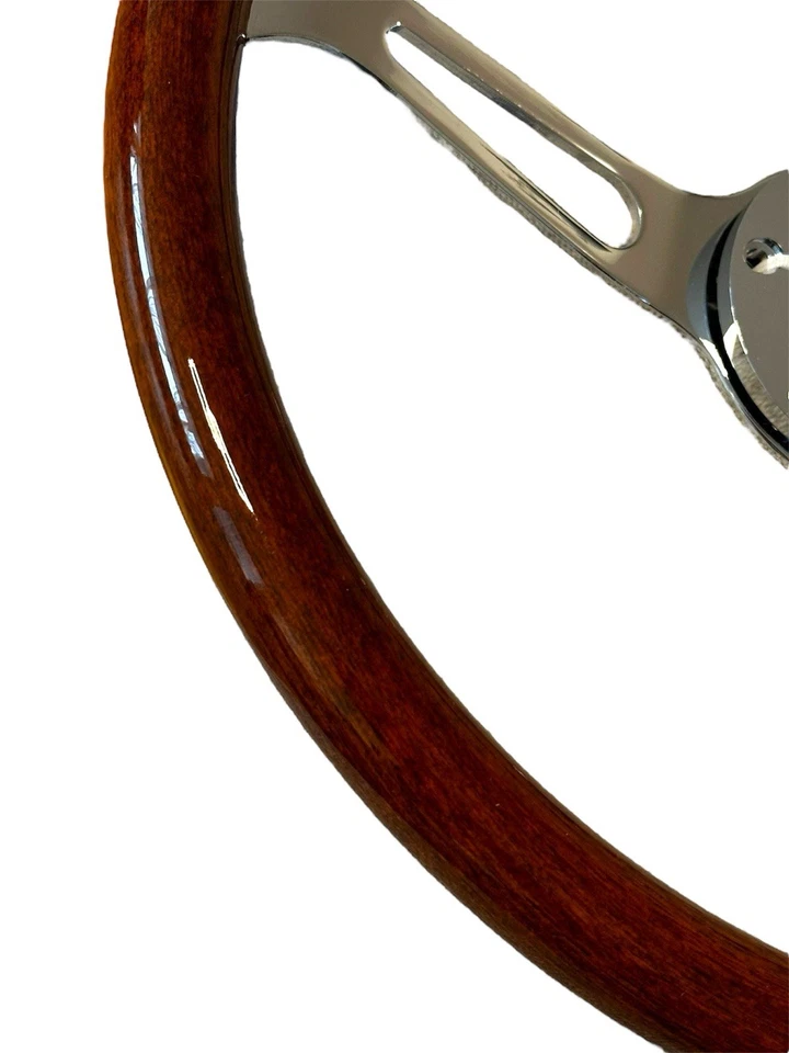 Volante Per Auto Universale Vintage Classico In Legno Da 15 Pollici Sportivo - Image 3 of 4