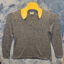 1829 Old Navy Marled Knit V-Neck Pullover Sweater Grey Women XL