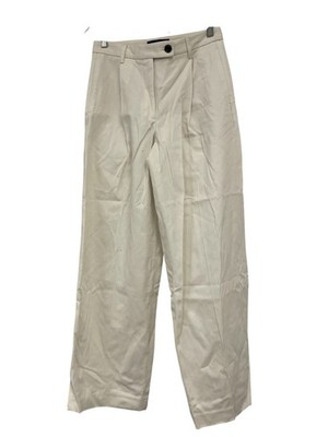 Massimo Dutti Womens Wide Leg Trousers EU 36 US 4 Off-White Pleated 5007/807 NWT