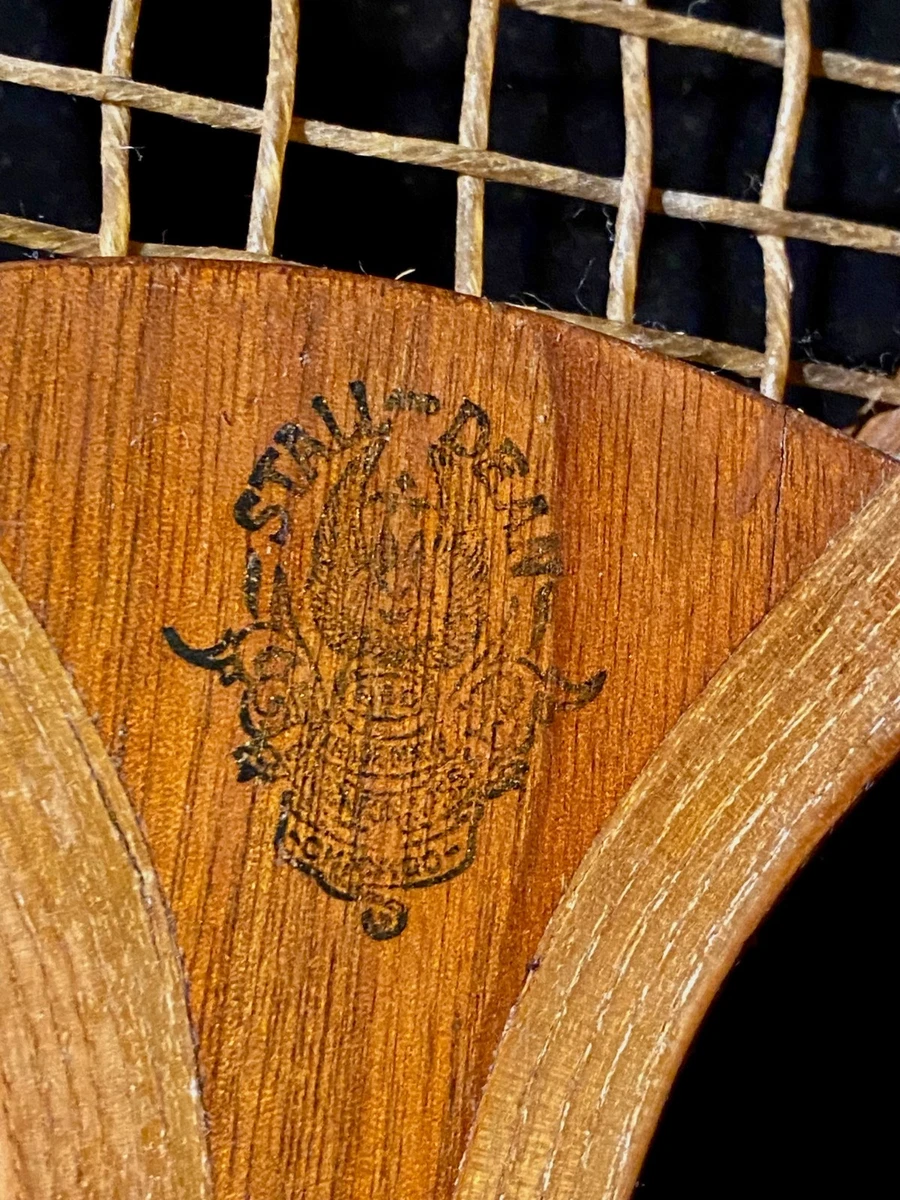 Raquette De Tennis Vintage Draper Maynard - Modèle Harvard En Bois à Carreaux - Vers 1895 - Bon état