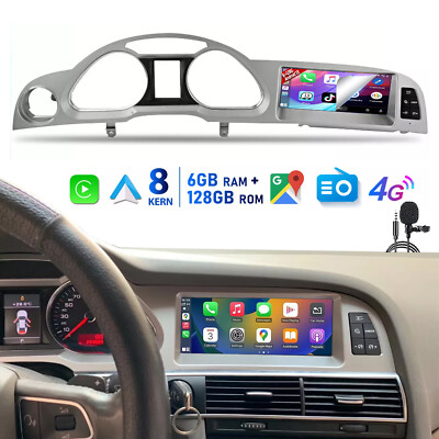 6+128G 8.8'' Carplay Android 14 Autoradio GPS Für Audi A6 C6 4F MMI 3G 2010-2012