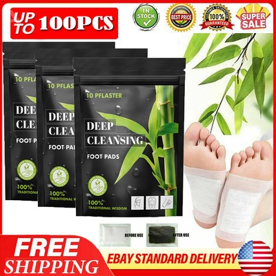 100PCS Detox Foot Patches Pads Body Toxins Feet Slimming Deep Cleansing Herbal