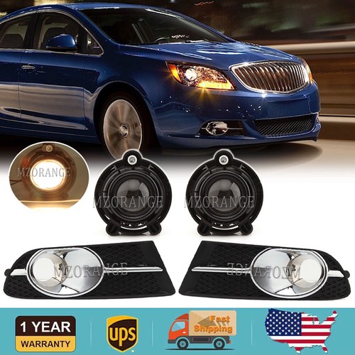 For 2012 13-2017 Buick Verano Bumper Fog Light Fog Lamp w/ Cover Trim Bezel Kit