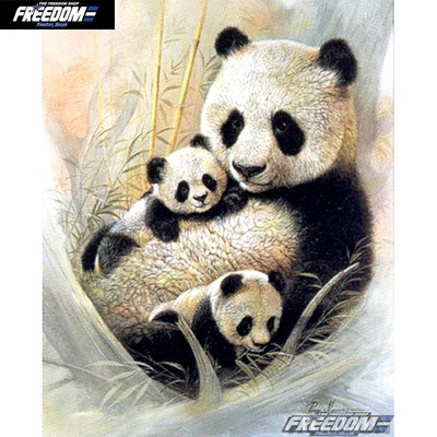 NEW Full Square Drill 5D DIY Diamond Painting Panda Family Animal Gift ONE