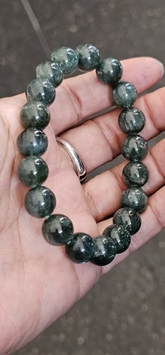 Natural Green Apatite Crystal Bracelet 12mm - Picture 4 of 6