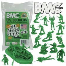 BMC Marx 1/32 bright green WWII US toy soldiers x 31