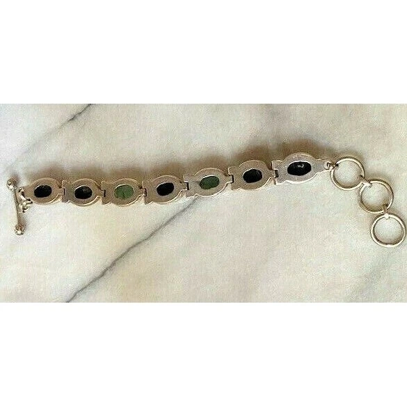 925 Пробы и 2-тонный зеленый нефрит Taggle браслет небо - Изображение 2 из 4