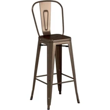 30'' High Copper Metal Cafe Restaurant Barstool Chair For Indoor or Outdoor