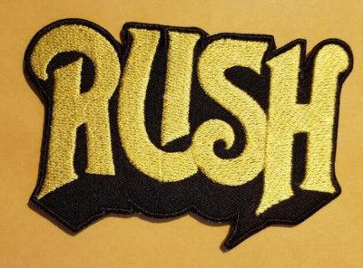 RUSH Band Embroidered Patch approx. 2.5x3.5 gold yellow