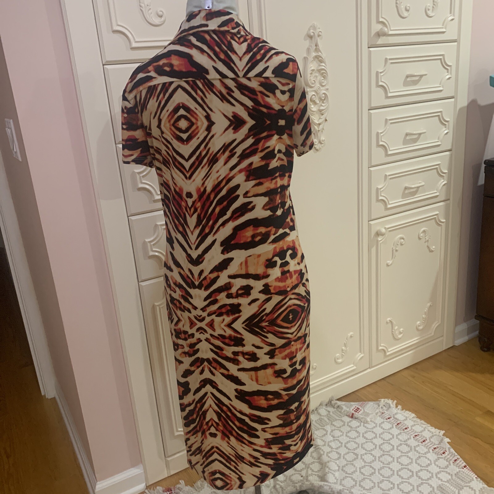 ANNE KLEIN BUTTON DOWN POLYESTER SHIFT GRAPHIC PA… - image 11