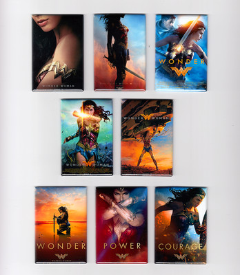 WONDER WOMAN - 2'' x 3''  MOVIE POSTER MAGNETS (logo dc comics print 2017 batman)