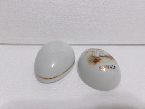 Caja de baratijas de huevos de porcelana ""Bonnie"" en pintura dorada sello motivo de transferencia de cisnes - Imagen 9 de 10