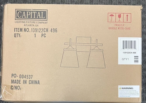 Capital Lighting 2-Light Vanity, Chrome/Clear Seeded - 139122CH-496 - Picture 2 of 2