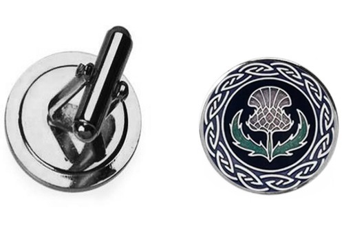 Celtic Thistle code10 Dome Cufflinks Groom dad Wedding Jewellery boxed - 第 1/1 張圖片
