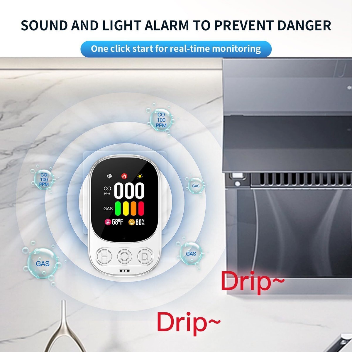 Rilevatore Di Gas E Monossido Di Carbonio Con Spina - Per Casa, Cucina, Camper, Allarme Per Gas Naturale E CO - Foto 3