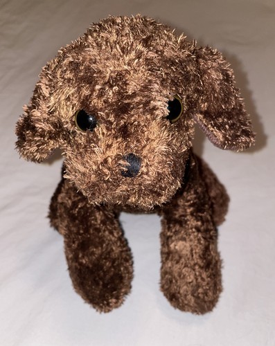Brown Kookey Puppy Dog Unlock the Fun 11" Plush Stuffed Toy Labrador Black Paws