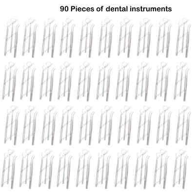90 Basic Dental Instruments Set Mirror, Explorer, Pliers PR-143