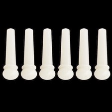 6x Bone Guitar Pin Unslotted String Peg Luthier White Non-slotted White H00-N
