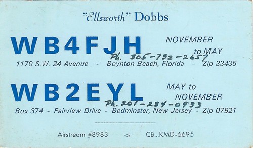 QSL Karte CB AMATEURFUNK Postkarte 1969 New Jersey WB4FJH / Florida WB4FYL mit Briefmarke