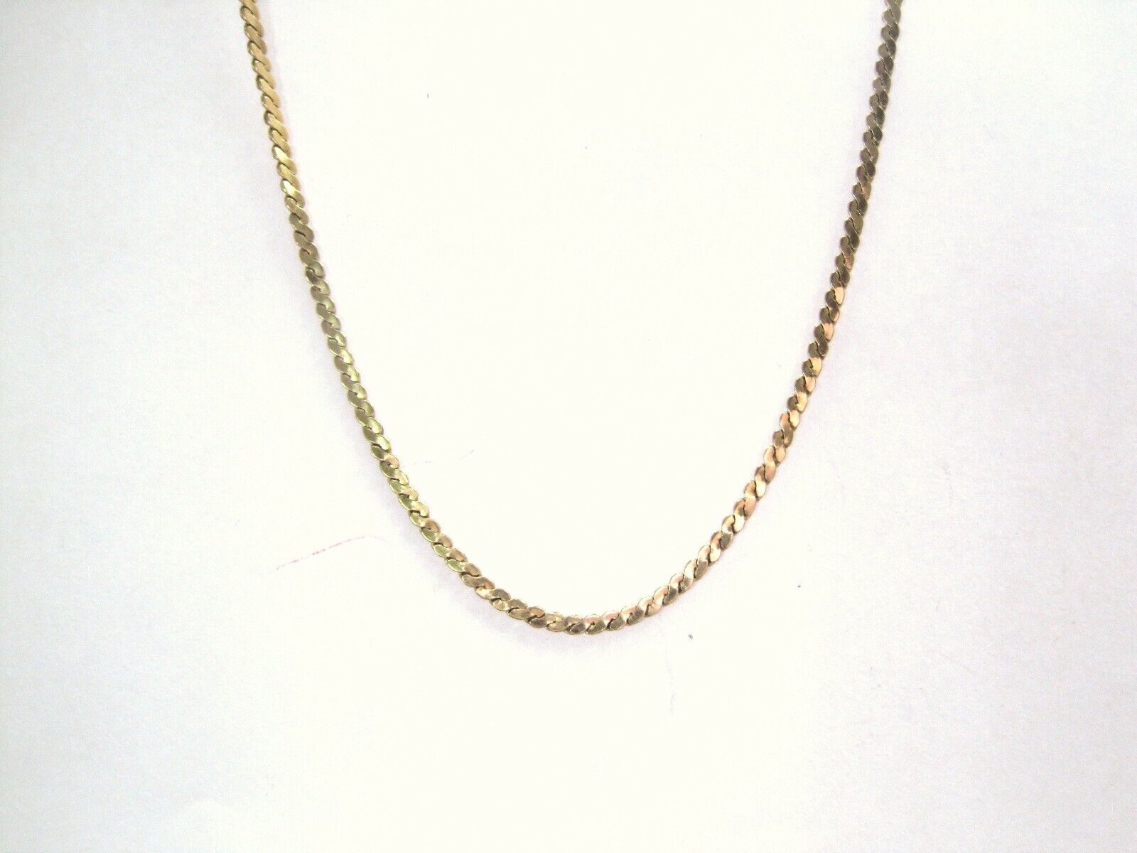 Real 14K Yellow Gold Serpentine Chain Choker Neck… - image 5