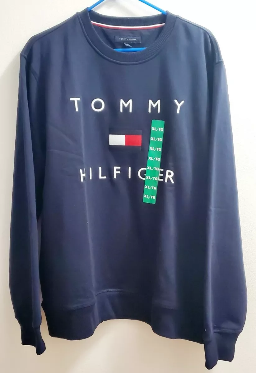 NWT Men's Tommy Hilfiger Crew Neck Essential Logo Pullover Sweater