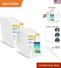 Sign Holder 8.5x11 inches, Acrylic Sign Holder Slant Back Sign Holder Clear S...