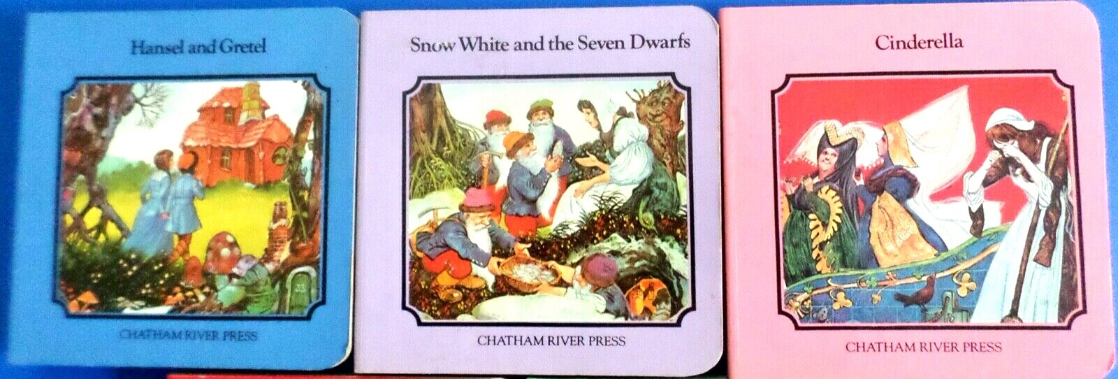 Vintage set of 5 Chatham River Press mini hard back book classical stories VG