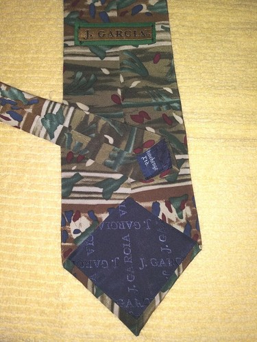 Jerry Garcia Classy Print Tie Men's Retro Silk Necktie - Picture 2 of 3