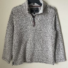 True Grit Half Zip Heavy Pile Fleece Pullover Youth Kids Sz L Brown Sherpa