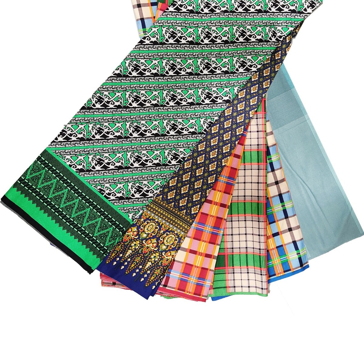 ASHIRWAD Sarong Lungi Dhoti 100% Coton Carreaux Homme - 2m X 1.20m
