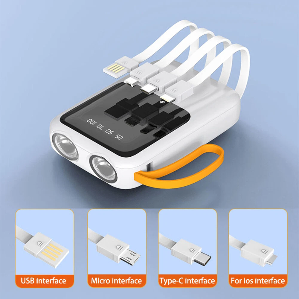 3*18650 DIY Power Bank Case with LED Display & Charging Cable  
